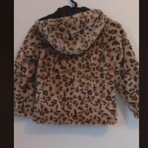 REVERSIBLE fur JACKET girl's size 5-6 y  Cheetah Print Faux Fur Coat